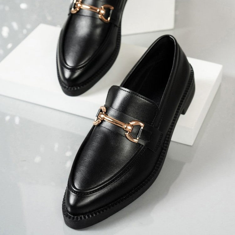Damen  Lacklederoptik Loafer mit dekorativem Metall-Bit und profilierter Gummisohle Echo Archiv