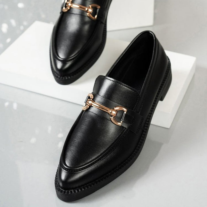 Damen  Lacklederoptik Loafer mit dekorativem Metall-Bit und profilierter Gummisohle Echo Archiv