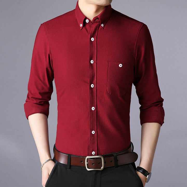 Herren Langarmhemd mit klassischem Button-Down-Kragen Echoarchiv