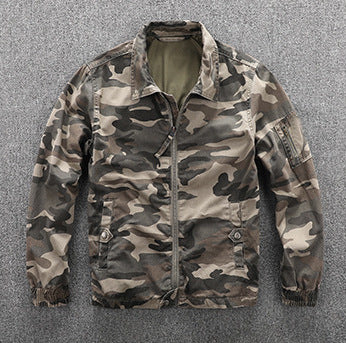 Herren Utility-Blouson im Camouflage-Muster mit Reißverschluss und Armzippertasche Echoarchiv