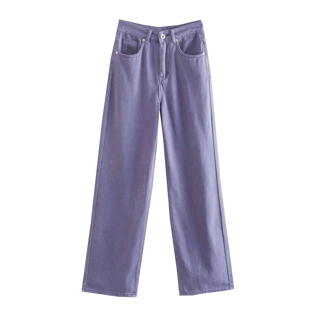Damen Hochtaillierte weit geschnittene Jeans mit weitem Bein, hoher Taille und rohem Saum Echo Archiv