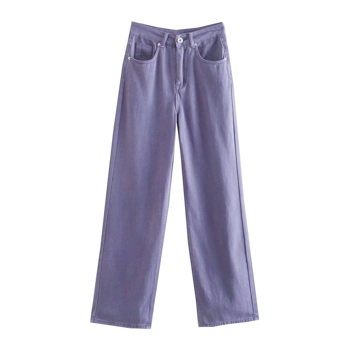Damen Hochtaillierte weit geschnittene Jeans mit weitem Bein, hoher Taille und rohem Saum Echo Archiv