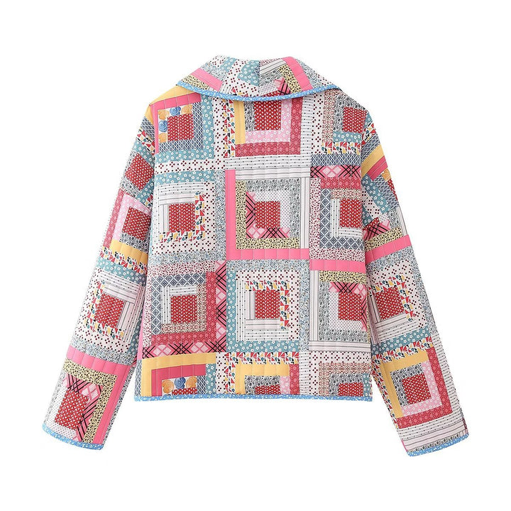 Damen Patchwork-Kimono-Jacke mit lockerer Cropped-Silhouette Echo Archiv