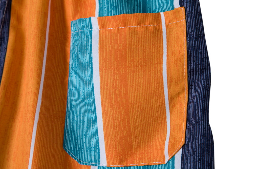 Herren Bunte Strandshorts mit elastischem Bund und Schnürung Echoarchiv