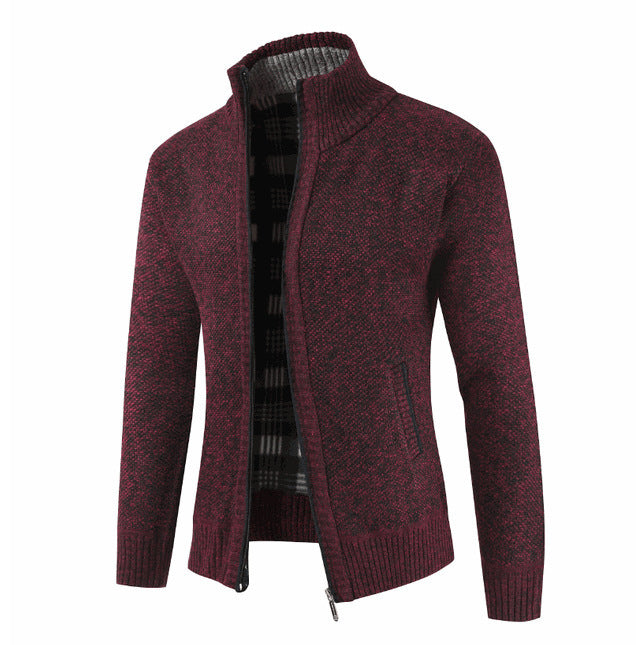 Herren Strickjacke mit hohem Kragen und seitlichen Taschen Echoarchiv
