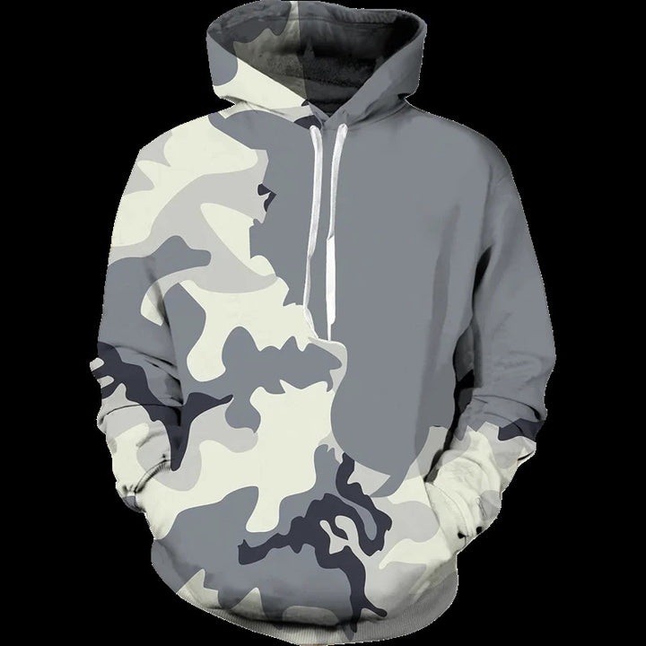 Damen Lässiger Kapuzenpullover mit Camouflage-Design Echoarchiv