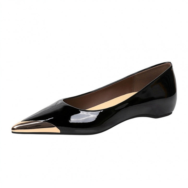 Damen Spitz zulaufende Pumps mit Leo-Veloursoptik und metallischer Kappenspitze – Lioré