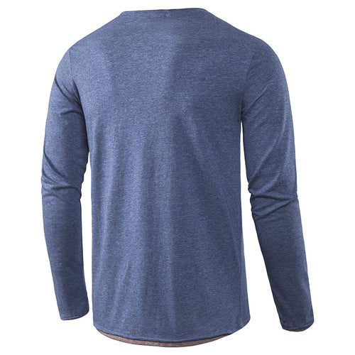 Herren Langarm-Henley Shirt mit stylishen Kontrastknöpfen und modernem Schnitt Echoarchiv