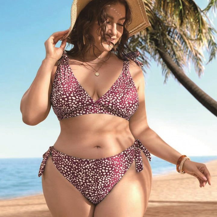 Damen Triangel-Bikini mit verspielten Schleifen und modischem Muster Echo Archiv