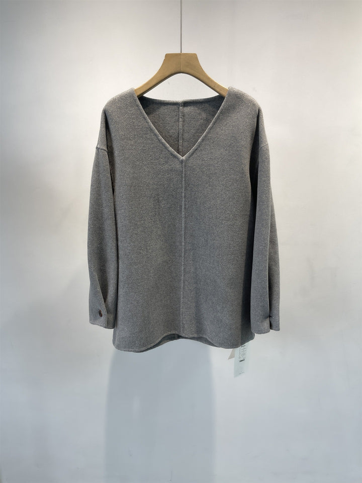 Damen Relaxed Fit V-Ausschnitt Pullover Echoarchiv