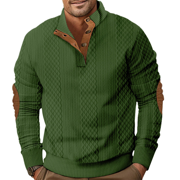 Herren modischer Strickpullover mit modernem Knopfdesign und strukturiertem Gewebe Echoarchiv