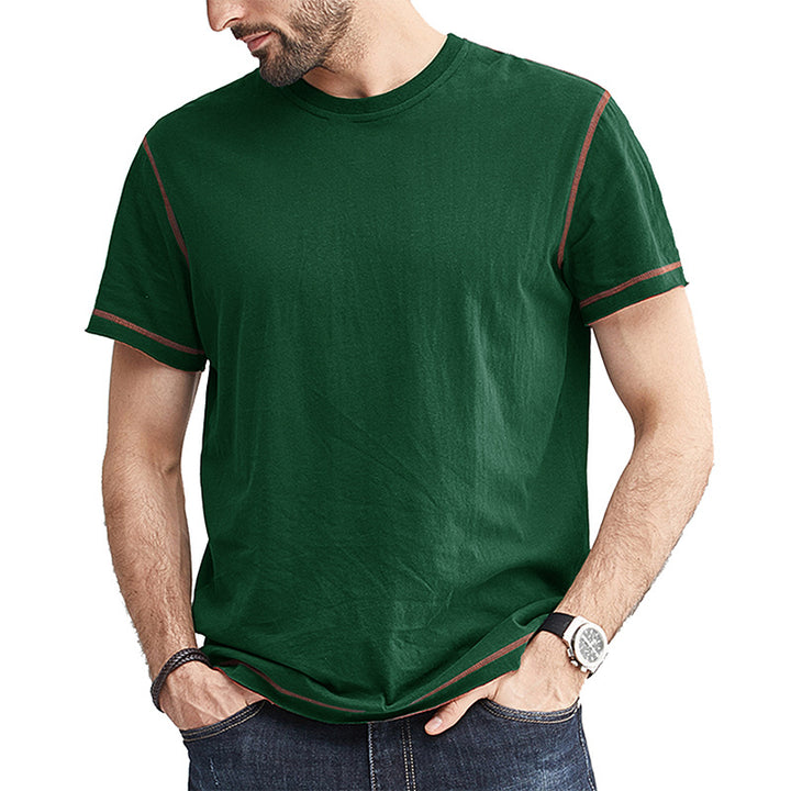 Herren Rundhals-T-Shirt mit kontrastierenden Ärmeln und lässigem Schnitt Echoarchiv