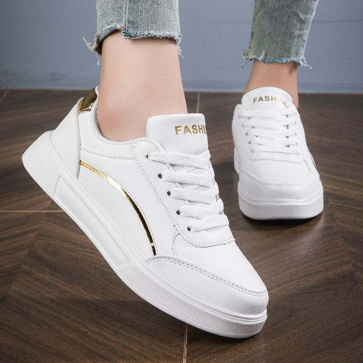 Damen nan niedrig geschnittener Kunstleder Sneaker mit holografischem Fersenbesatz Echo Archiv