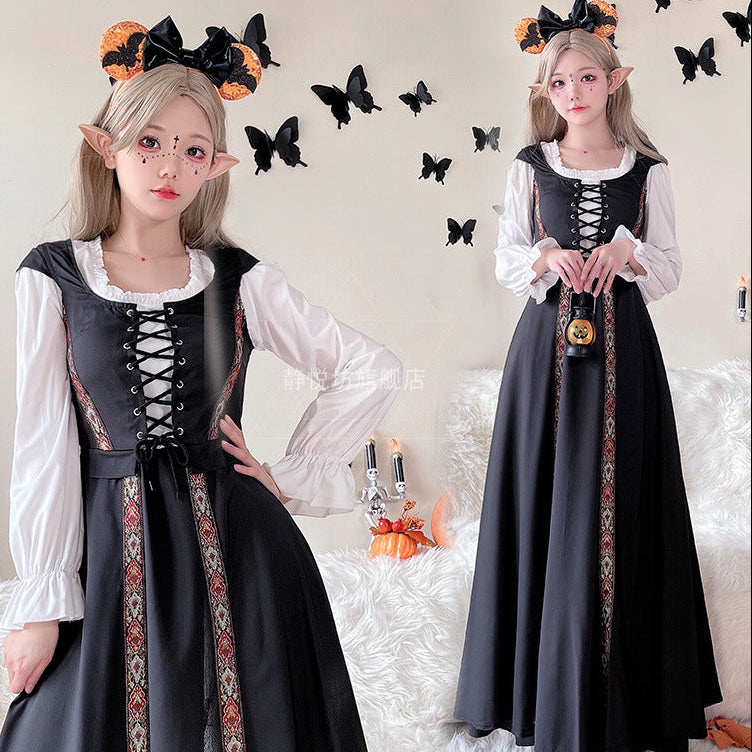Damen Märchenhaftes Kostümkleid mit eleganter Schnürung und romantischen Details Echo Archiv