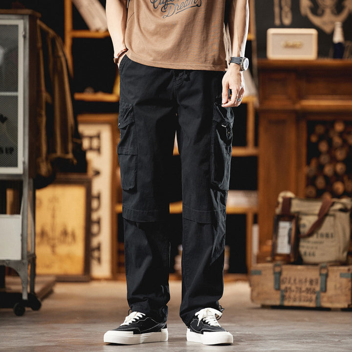 Herren Lässige Cargohose im Utility-Look mit Tunnelzugbund, Multifachtaschen und Kniepaneelen Echo Archiv