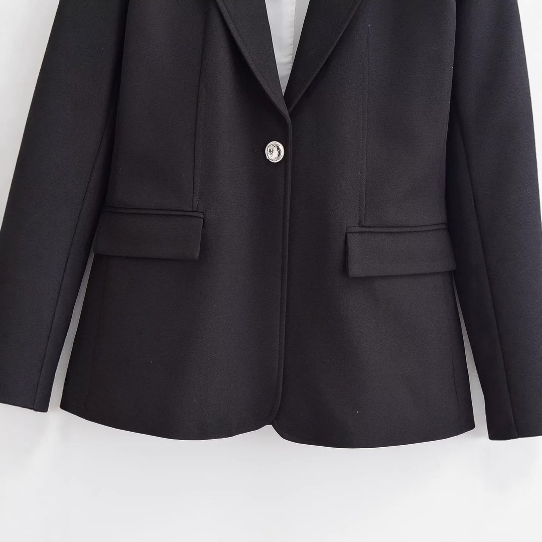 Damen Zeitloser Tailored-Blazer mit Ein-Knopf‑Verschluss, Reverskragen und Pattentaschen Echo Archiv