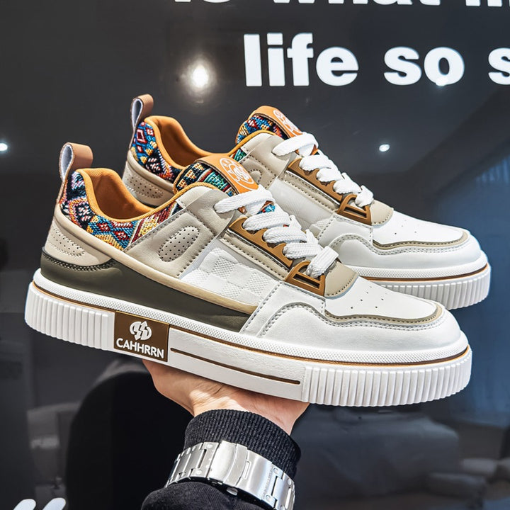 Herren stylische Plateausneaker mit gepolstertem Schaftkragen, geprägten Overlays und griffiger Plattformsohle – Norré