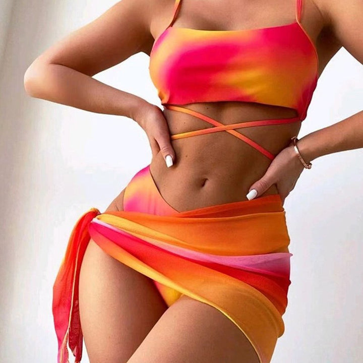 Damen Modischer Tankini mit drapierten Details Echo Archiv