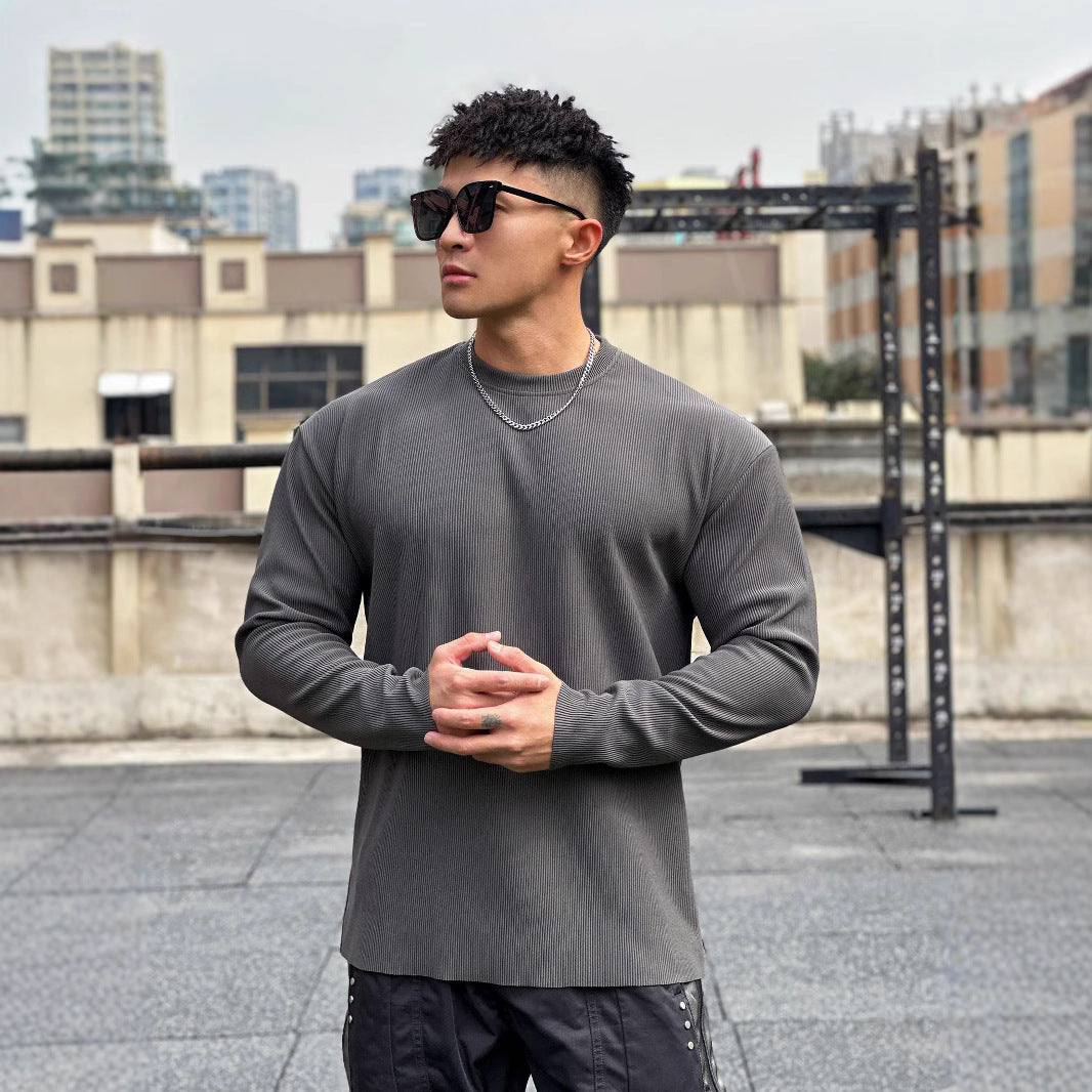 Herren Langarmshirt aus hochwertigem Rippmaterial mit lässigem Schnitt Echoarchiv