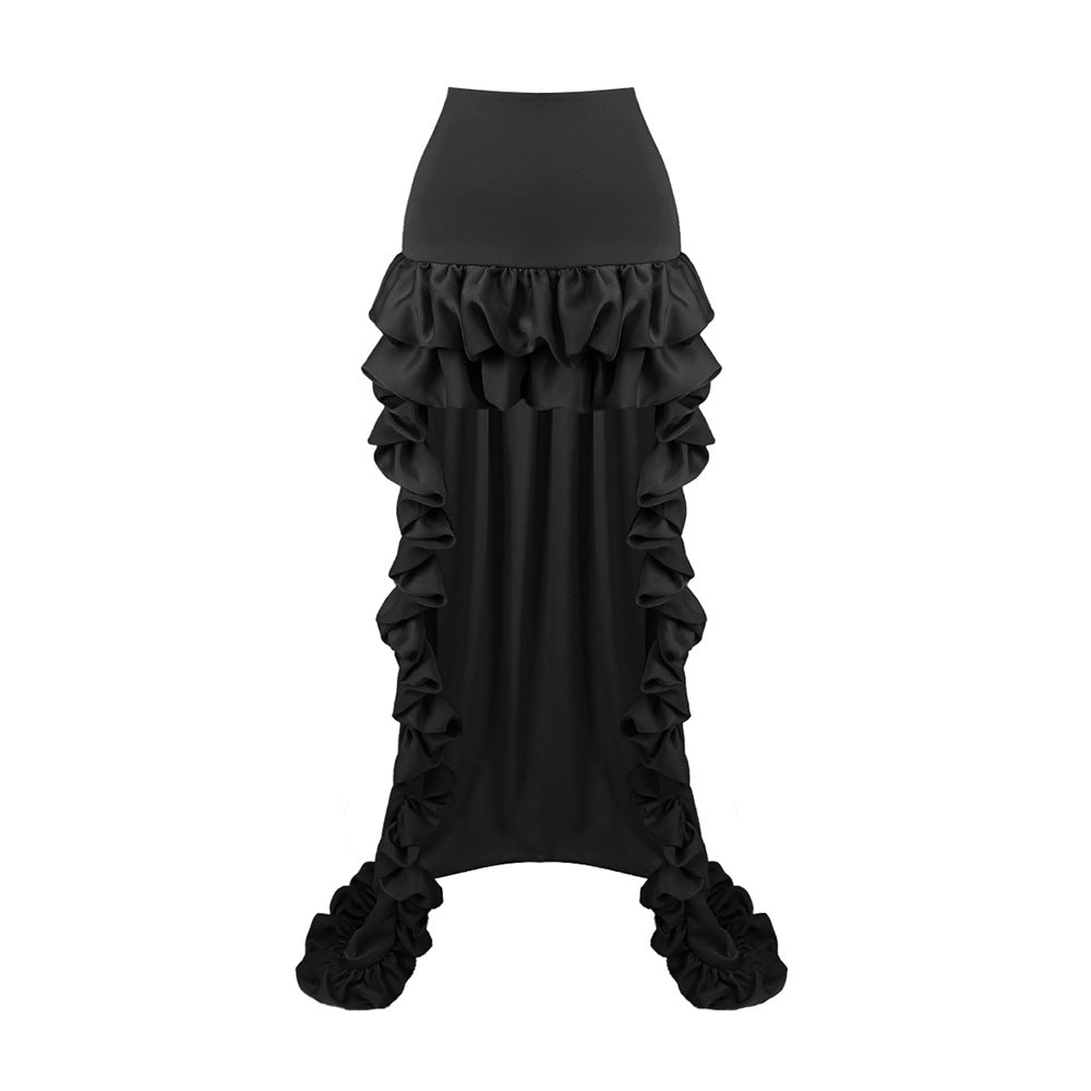 Damen glamouröses Cocktailkleid mit voluminösen Rüschen und transparenten Ärmeln Echo Archiv