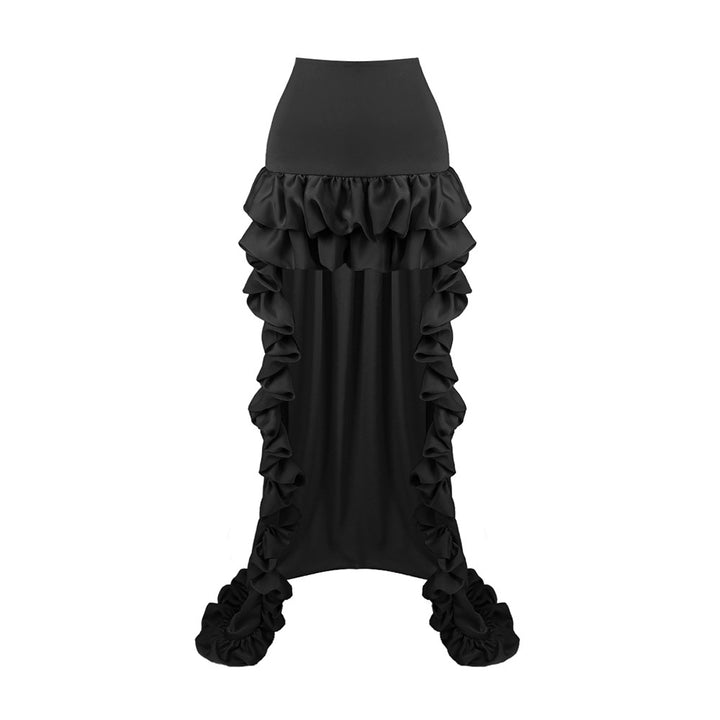 Damen glamouröses Cocktailkleid mit voluminösen Rüschen und transparenten Ärmeln Echo Archiv