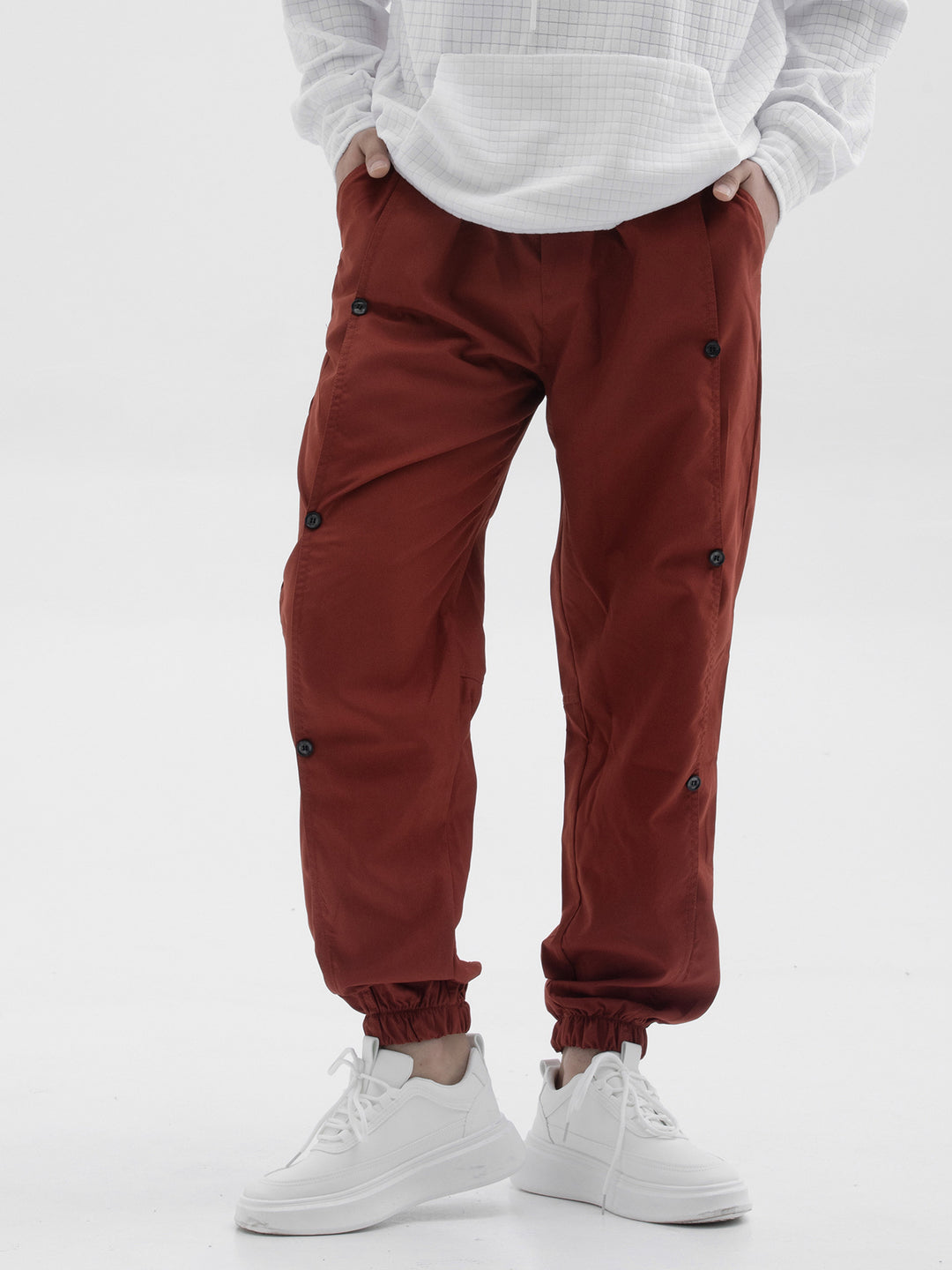 Herren Stylische Cargo-Hose mit praktischen Knöpfen und elastischem Bund Echoarchiv