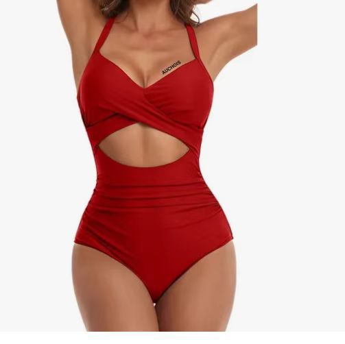 Damen Einteiliger Bikini mit modischem Cut-Out und Animal-Print Echo Archiv