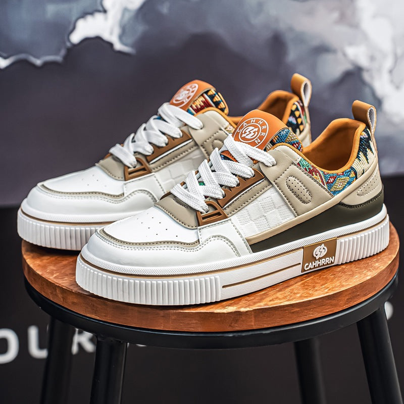Herren stylische Plateausneaker mit gepolstertem Schaftkragen, geprägten Overlays und griffiger Plattformsohle – Norré