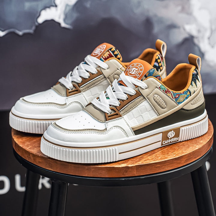 Herren stylische Plateausneaker mit gepolstertem Schaftkragen, geprägten Overlays und griffiger Plattformsohle – Norré