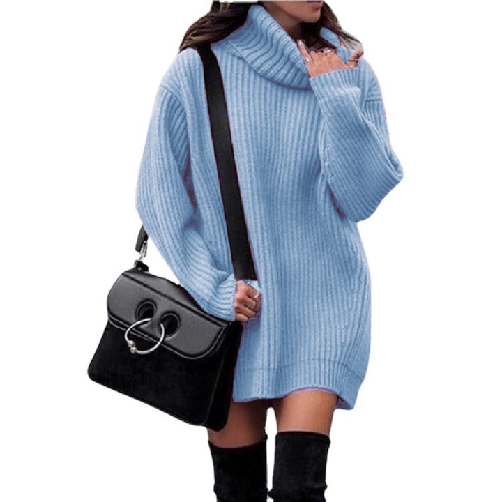 Damen Oversize-Longpullover mit Rollkragen, geripptem Feinstrick und figurumspielender Tunika-Länge Echo Archiv
