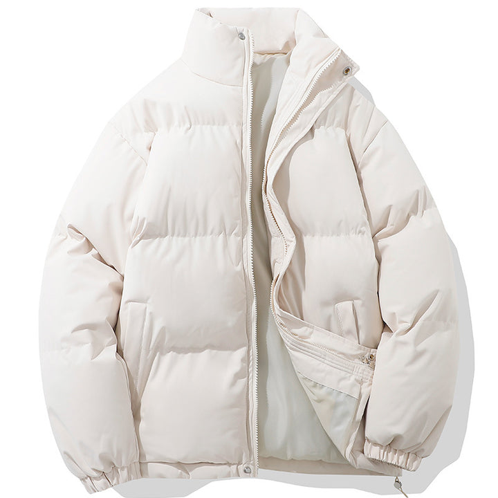 Herren wärmende Pufferjacke mit hohem Stehkragen, verdecktem Zwei-Wege-Reißverschluss und elastischen Bündchen – Marzano