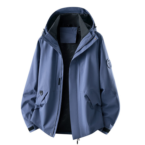 Herren Wasserabweisende Oversize-Outdoorjacke mit Kapuze, atmungsaktivem Softshell & Utility‑Taschen Echoarchiv