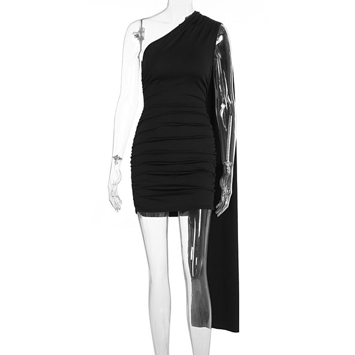 Damen Figurbetontes Kleid mit asymmetrischem Ärmel und elegantem Schnitt Echo Archiv
