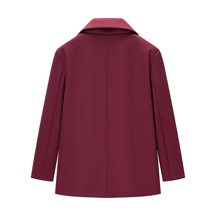 Damen kastiger Blazer mit spitzem Revers, Pattentaschen und durchgehendem Innenfutter – Valéne