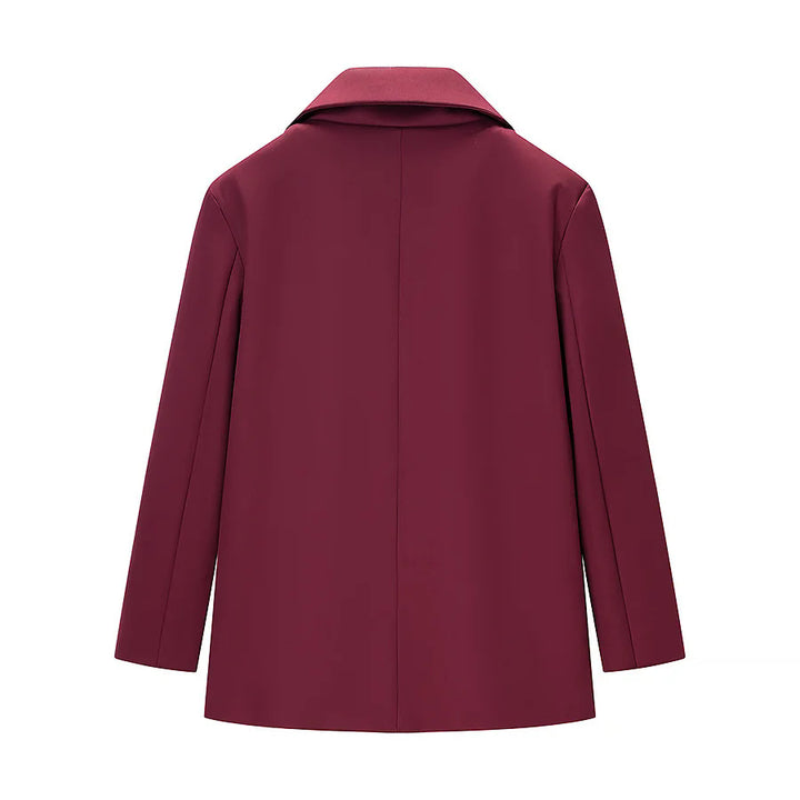 Damen kastiger Blazer mit spitzem Revers, Pattentaschen und durchgehendem Innenfutter – Valéne