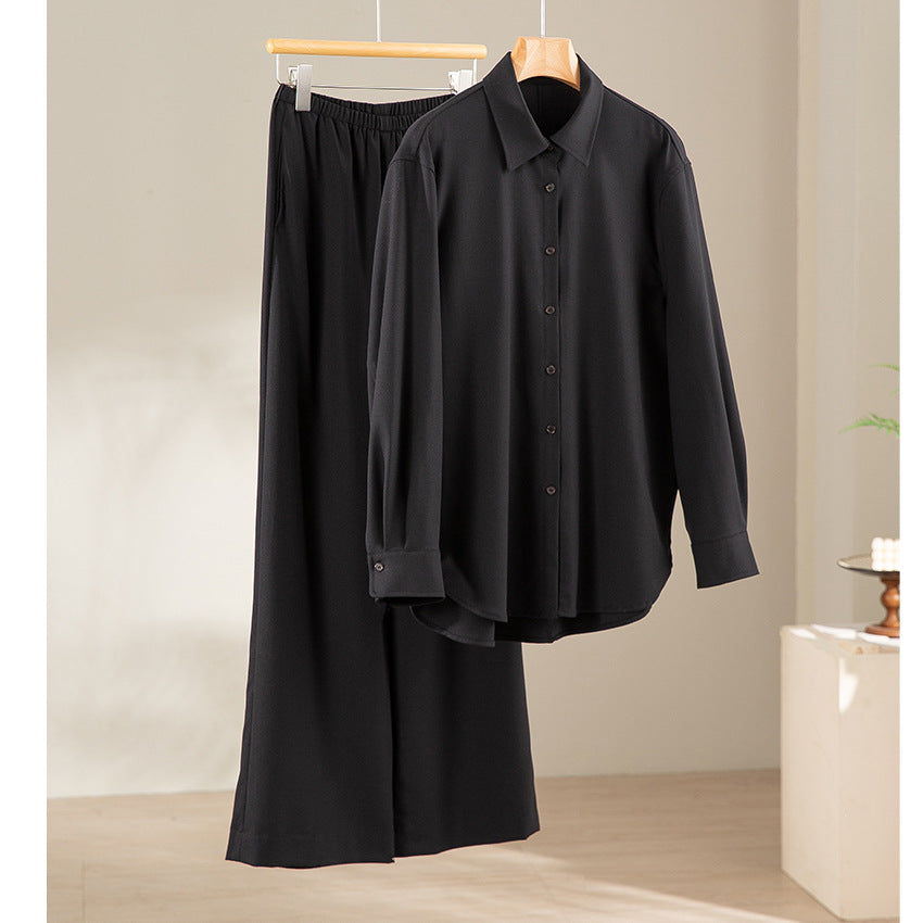 Damen Oversized Seidiges Hemd mit durchgehender Knopfleiste und Hemdkragen Echoarchiv