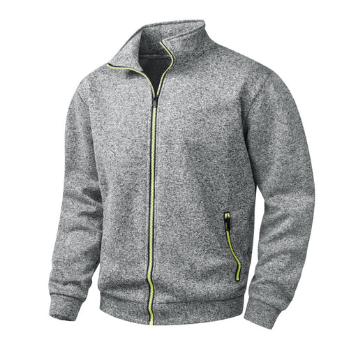 Herren Melierte Reißverschluss-Fleecejacke mit Stehkragen, wärmender Struktur & Kontrastzipper Echo Archiv