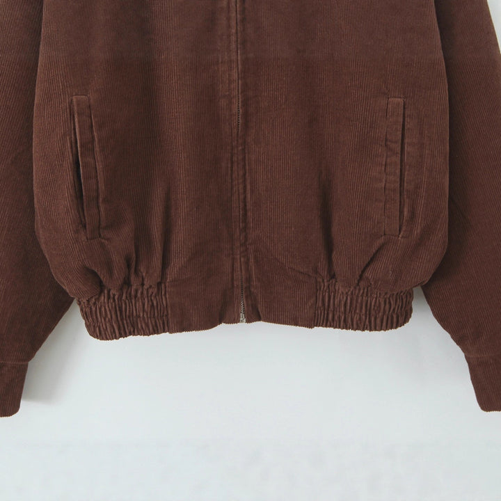 Damen Cordjacke aus Breitcord mit Reißverschluss, Hemdkragen und elastischem Saum Echo Archiv