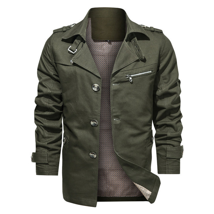 Herren Leichte Fieldjacke im Trenchstil mit Reverskragen und Schulterklappen – Taviero