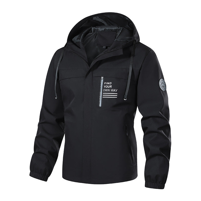 Herren Wetterfeste Kapuzenjacke mit wärmendem Teddyfleece-Inlay und verdecktem Frontreißverschluss – Taviero