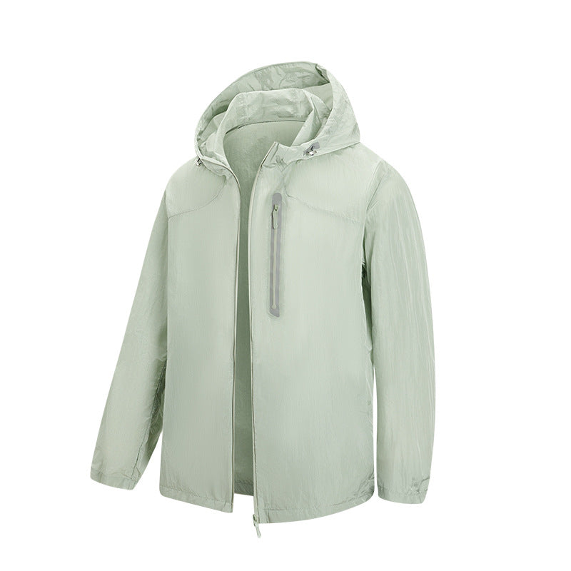 Herren Ultraleichte Packbare Regen- und Windjacke mit Kapuze, versteckter Brusttasche und wasserabweisendem Shell Echo Archiv