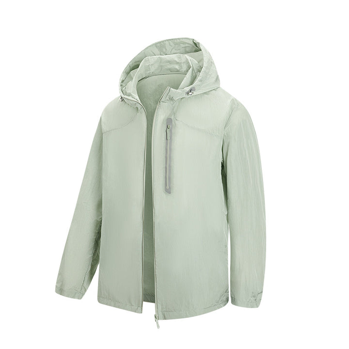 Herren Ultraleichte Packbare Regen- und Windjacke mit Kapuze, versteckter Brusttasche und wasserabweisendem Shell Echo Archiv