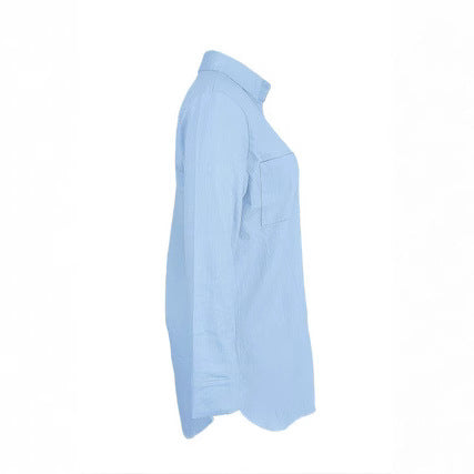 Damen Oversized Denim Hemdjacke mit aufgesetzten Taschen und lässiger Longline-Passform Echo Archiv