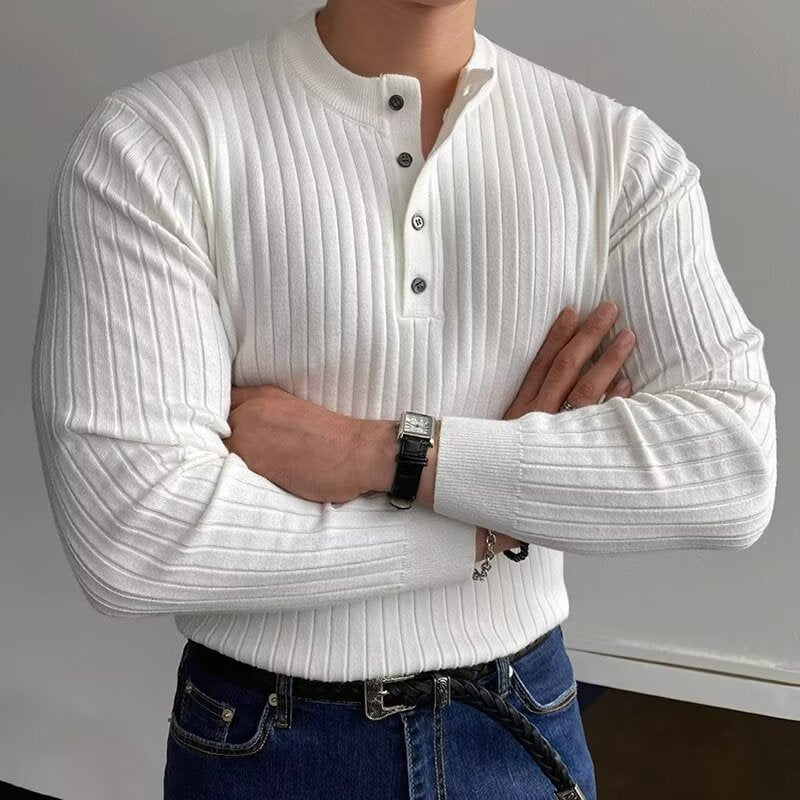 Herrenmode Langarm Rippstrickshirt Echo Archive