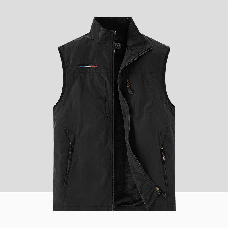Herren Leichte multifunktionale Outdoor-Utility‑Weste mit Mesh‑Futter und mehreren Reißverschlusstaschen Echoarchiv