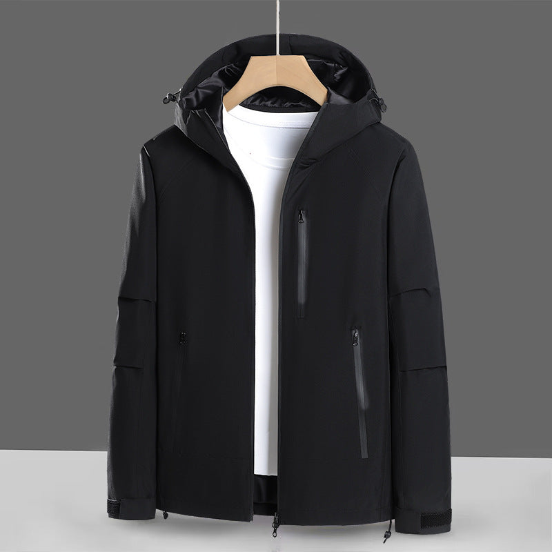 Herren Funktionsjacke mit wasserabweisendem Gewebe und verstellbarem Kapuzenkragen Echoarchiv