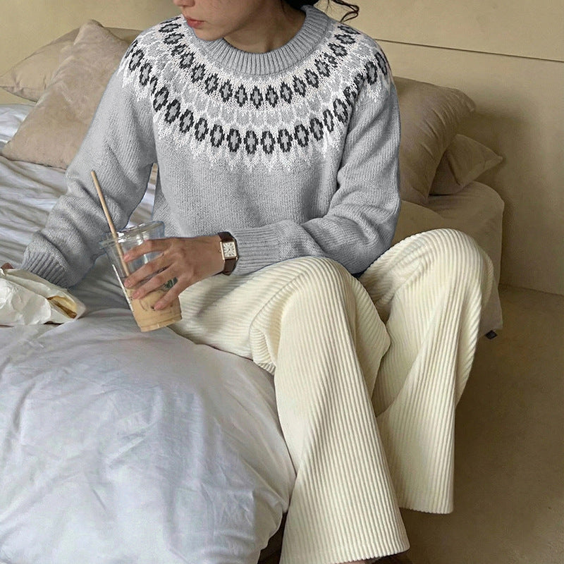 Damen Gemusterter Strickpullover Echo Archiv