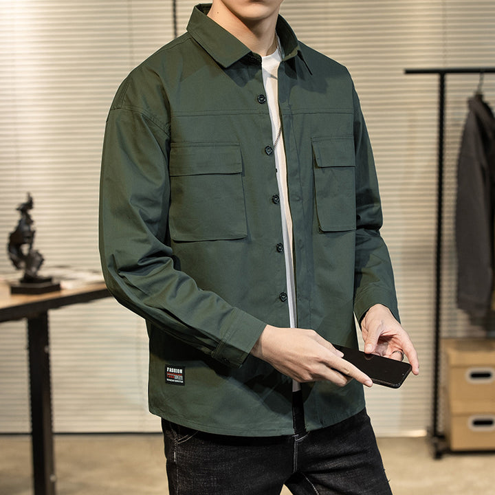 Herren robuste Utility-Hemdjacke mit praktischen Brusttaschen Echoarchiv