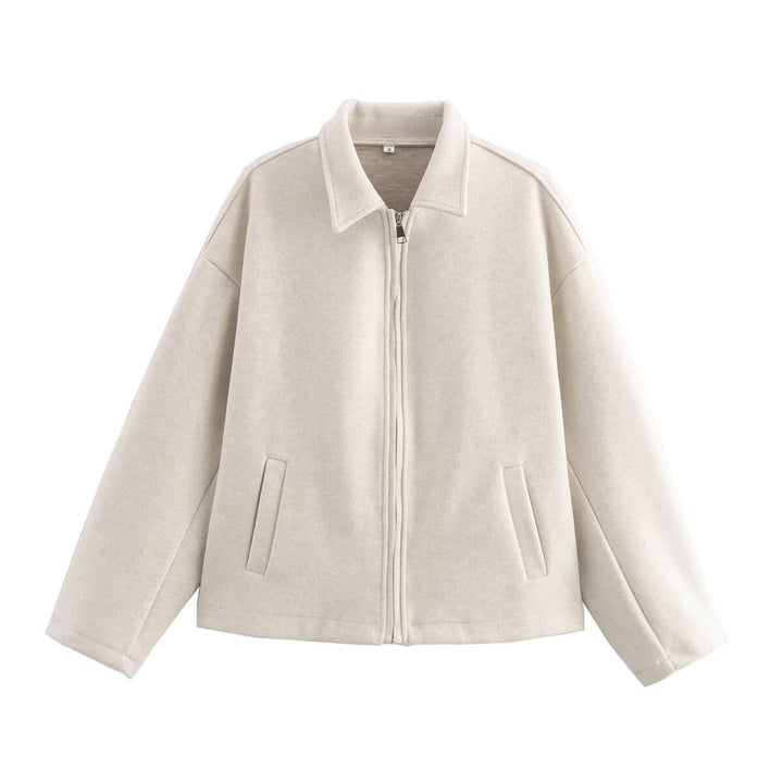 Damen 3100+ lässige kurze Fleece‑Blousonjacke im Boxy‑Cut mit Reißverschluss und Umlegekragen Echo Archiv