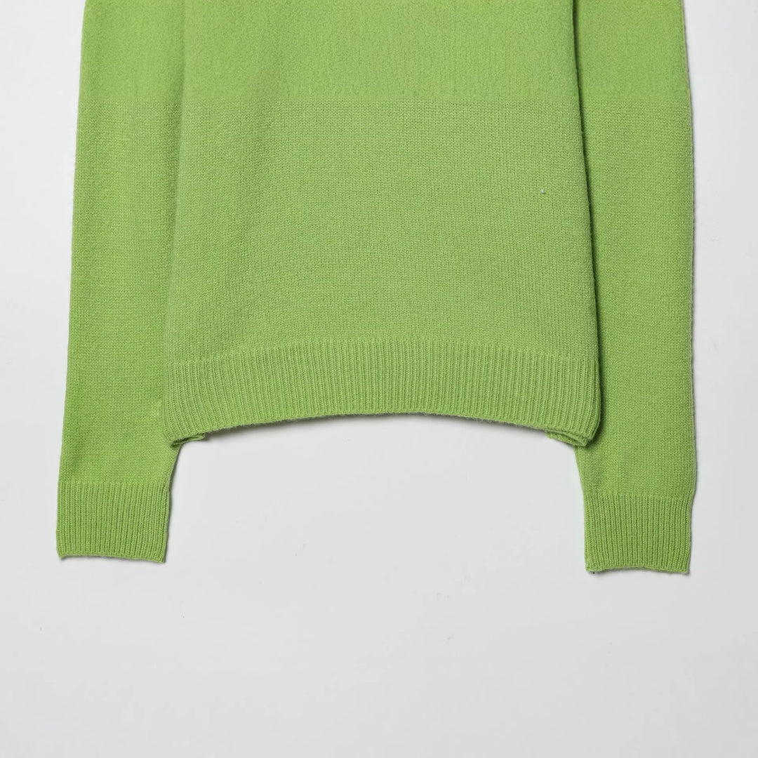Damen nan gerippter Strickpullover mit halbem Reißverschluss, großem Kontrastkragen und gestreifter Brustpartie Echo Archiv